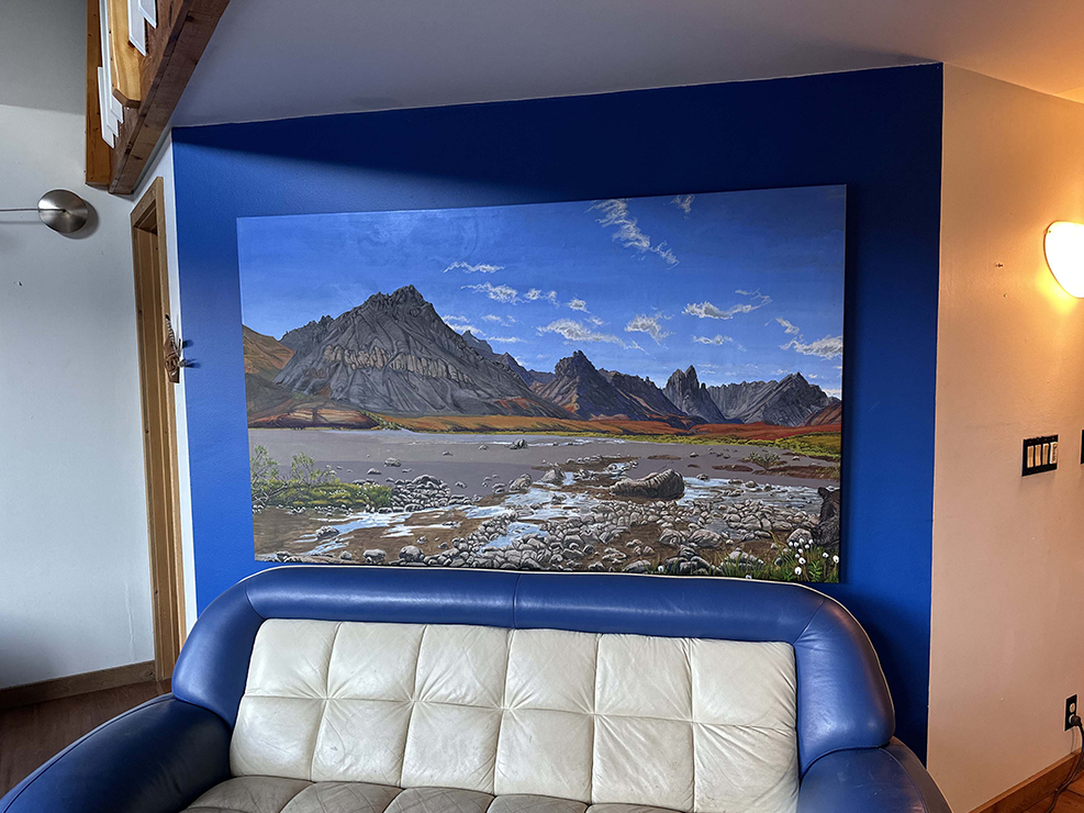 Local Artists' work and a contemporary feel throughout the apartment