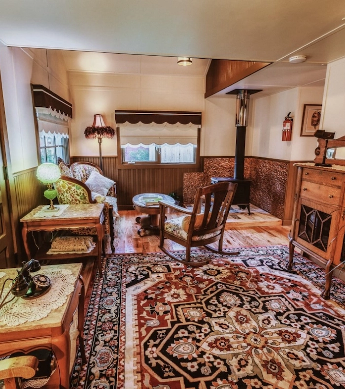 A cozy interior view of the Kate Kennedy House