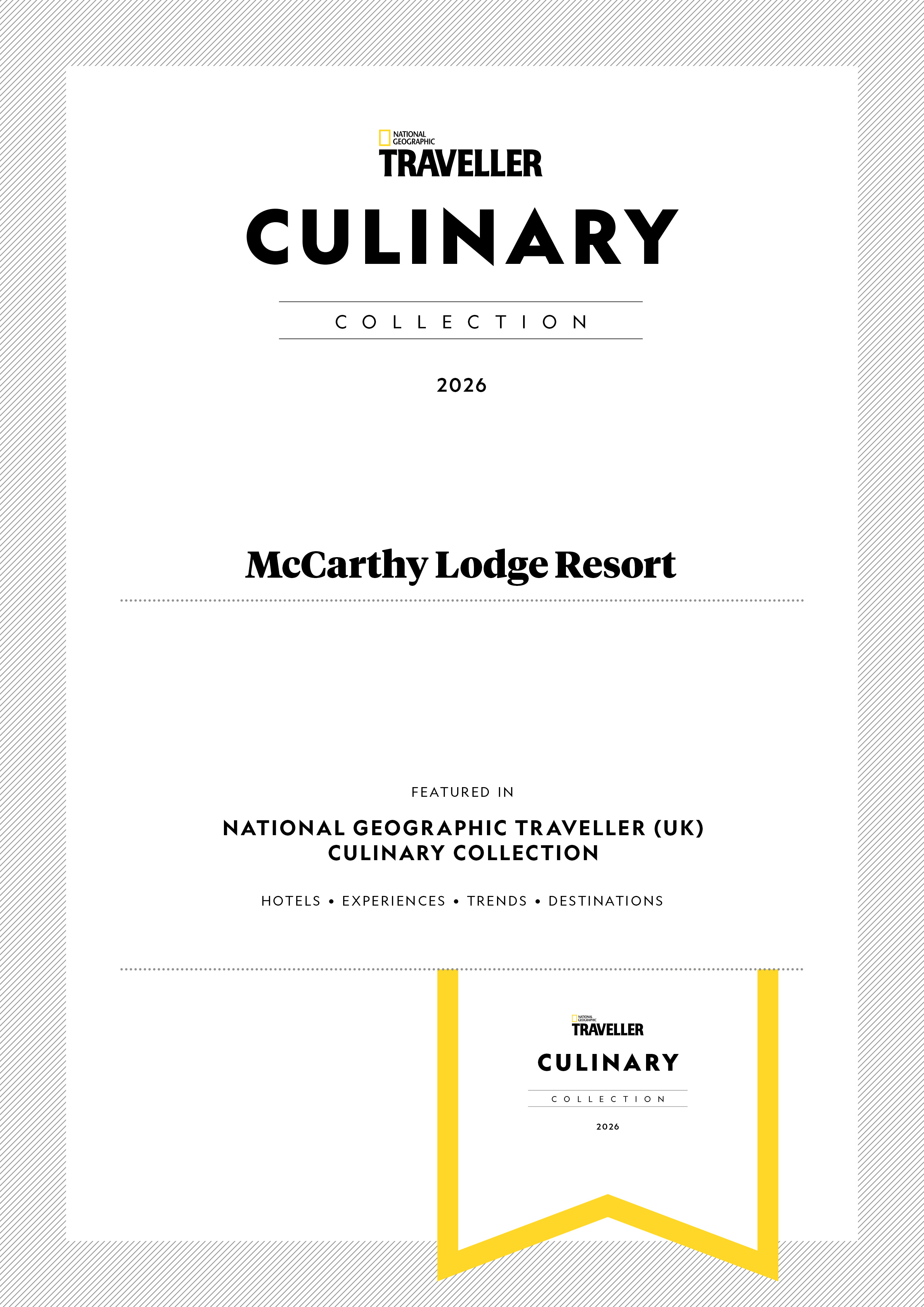 National Geographic Culinary Collection 2026 Award