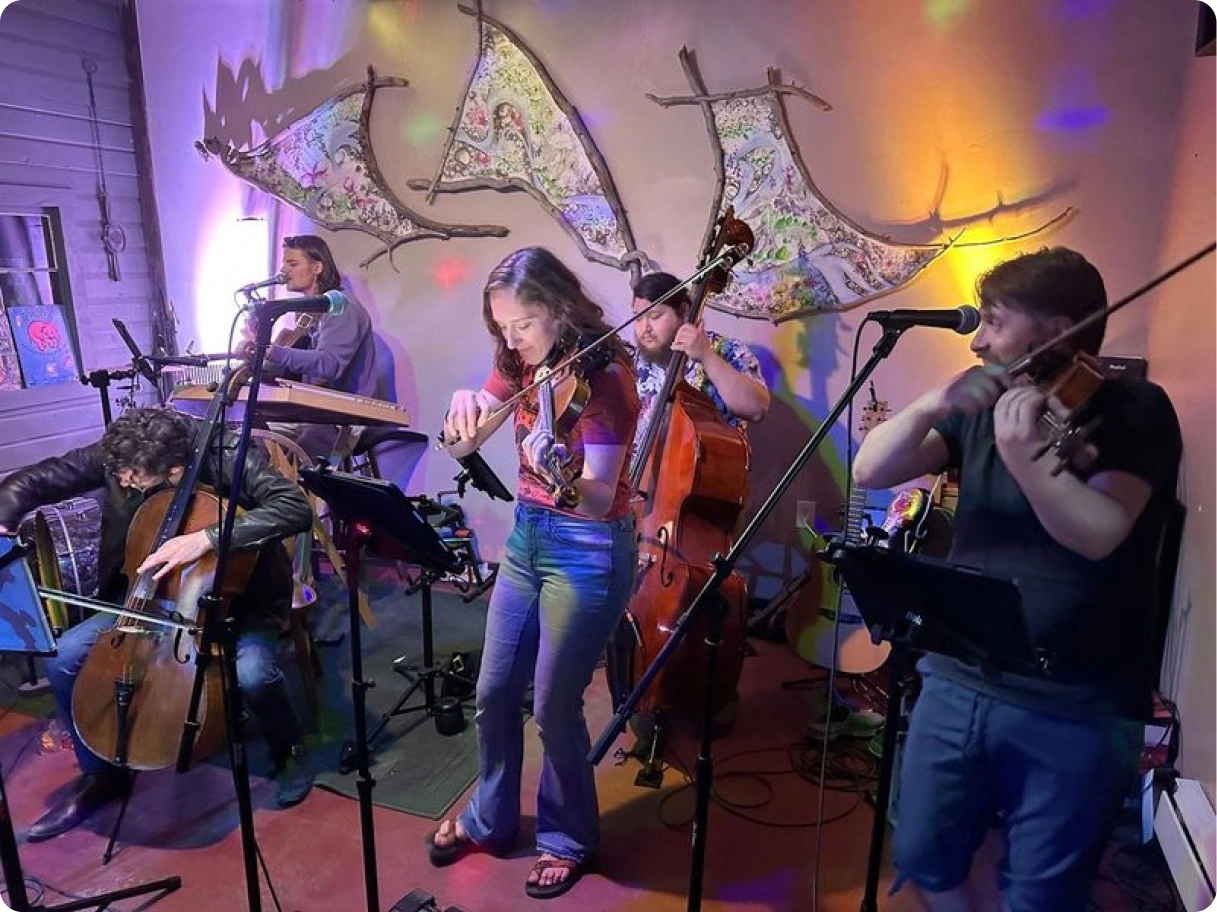 band playing string instruments